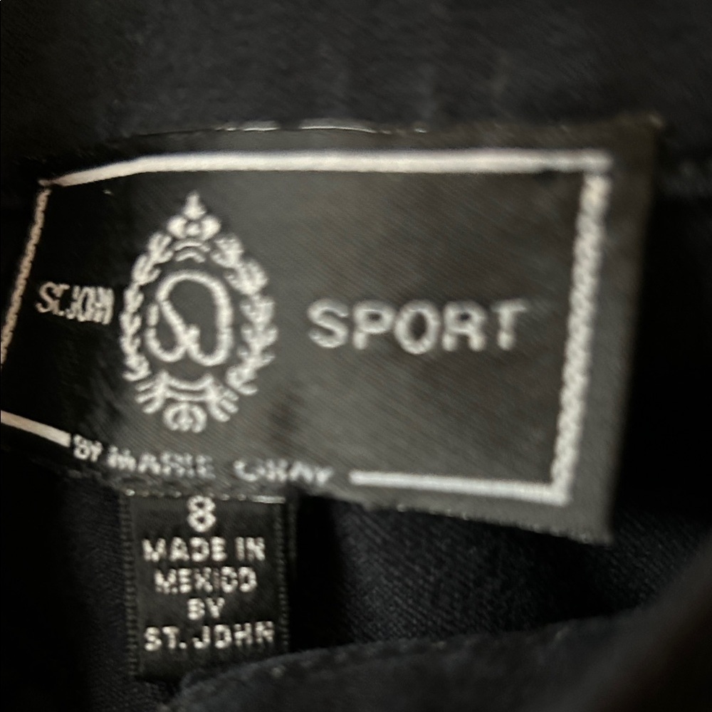 St. John Sport Black Label Navy straight leg pant size 8 - Picture 2 of 3